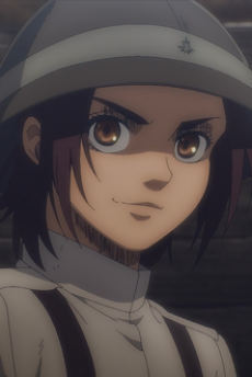 Portrait of Gabi Braun (ガビ・ブラウン), slot 0, AniList favourites rank 53, from Attack on Titan Final Season