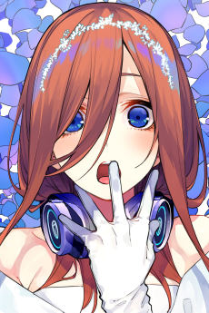 Portrait of Miku Nakano (中野三玖), slot 0, AniList favourites rank 33, from The Quintessential Quintuplets