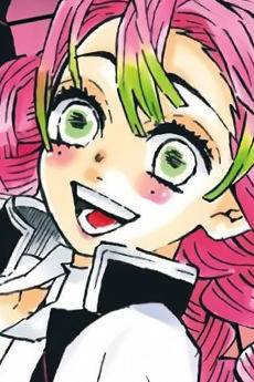 Portrait of Mitsuri Kanroji (甘露寺蜜璃), slot 0, AniList favourites rank 84, from Demon Slayer: Kimetsu no Yaiba